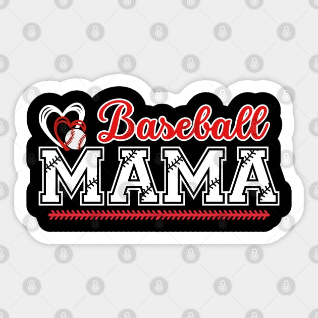 Mothers Day Shirt, Retro Baseball Mom Cool Moms Club Shirt, Funny Mom Shirt, Mom Birthday Gift, Cute Mom Gift, Rocker Mama Tee Sticker by Emouran